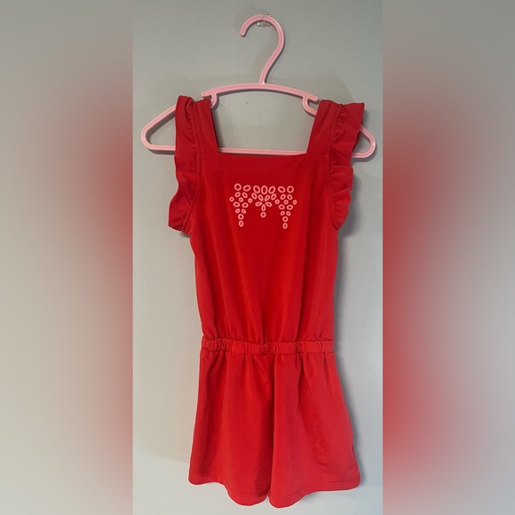Joe Fresh Other - Joe fresh red/orange summer Romper, toddler size 3, flower patter